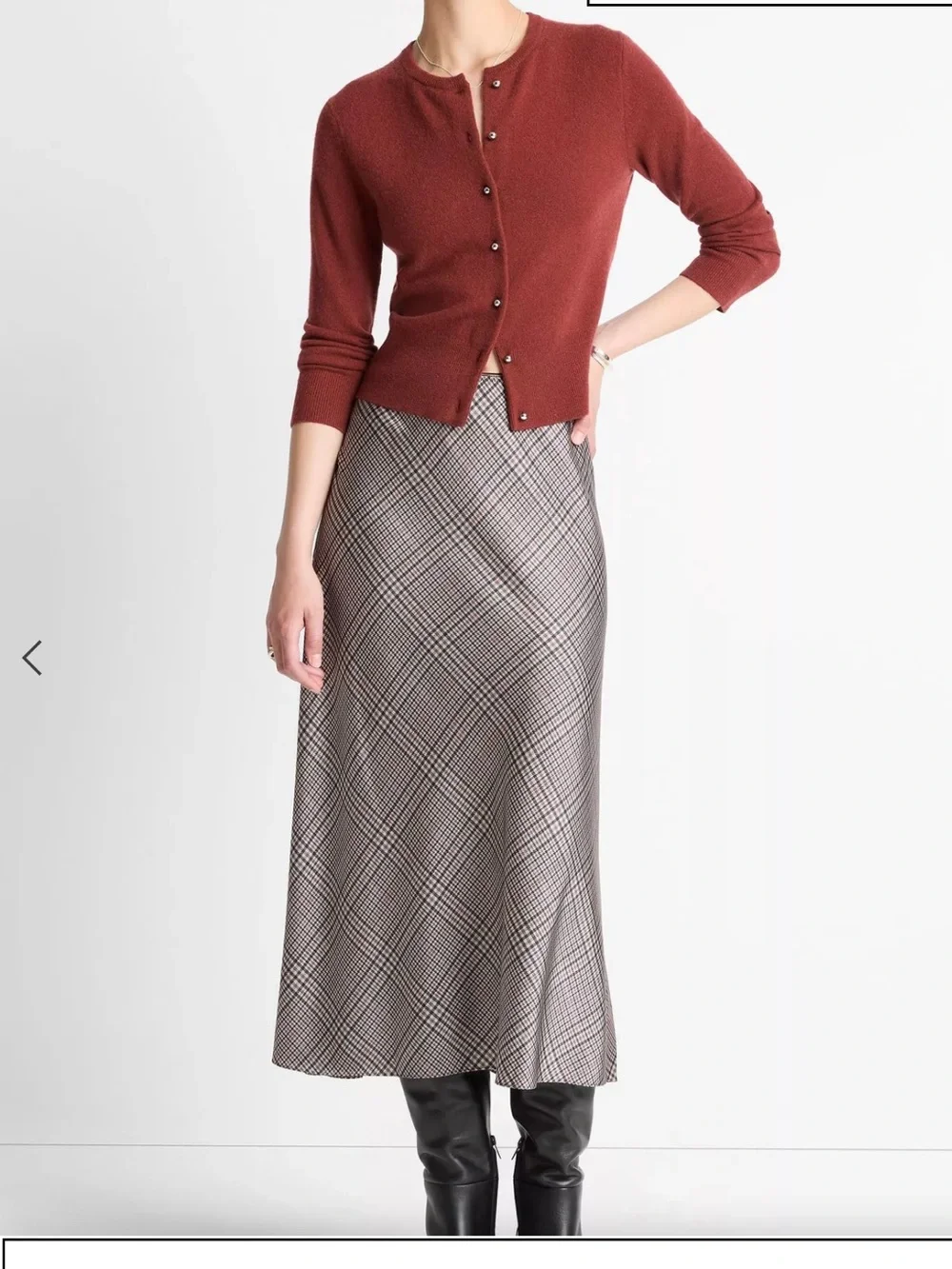 Vince Metal-Button Wool & Cashmere-Blend Cardigan in Siena